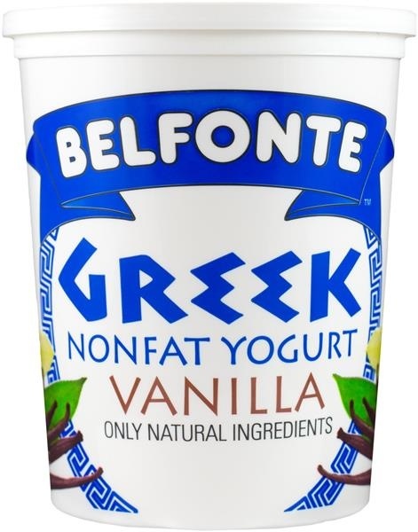 slide 1 of 1, Belfonte Greek Nonfat Yogurt Vanilla, 32 oz