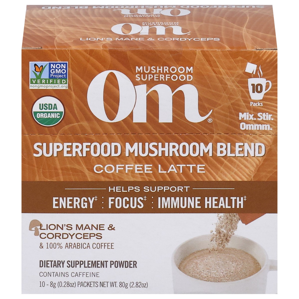 slide 1 of 1, Om Coffee Latte Superfood Mushroom Blend - 10 ct, 1 ct