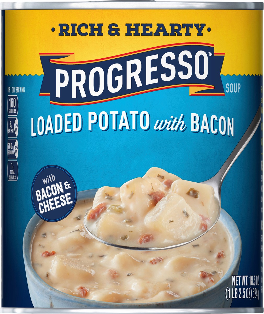 slide 6 of 9, Progresso Loaded Potato Bacon Soup, Rich & Hearty Canned Soup, 18.5 oz, 18.5 oz