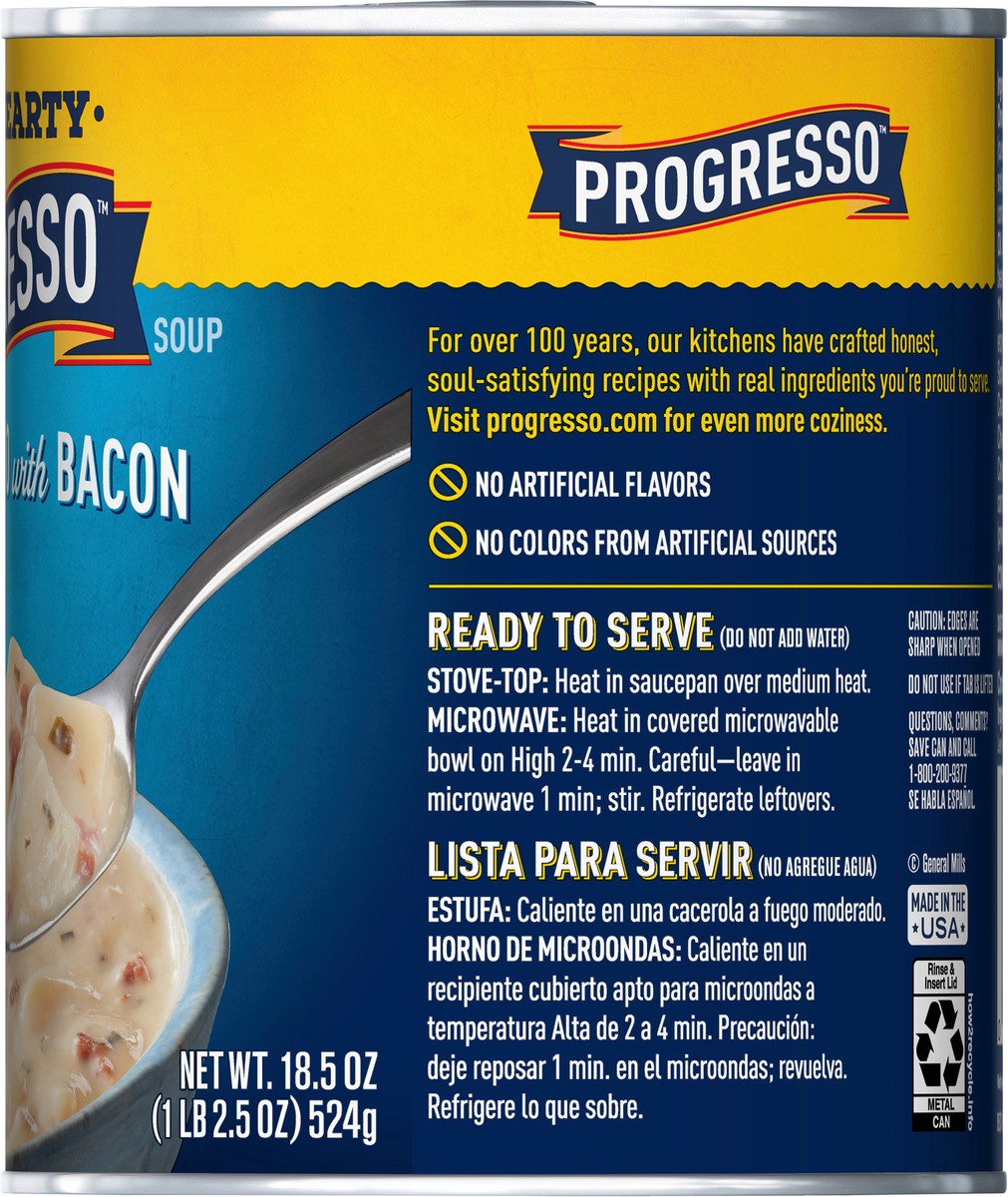 slide 3 of 9, Progresso Loaded Potato Bacon Soup, Rich & Hearty Canned Soup, 18.5 oz, 18.5 oz