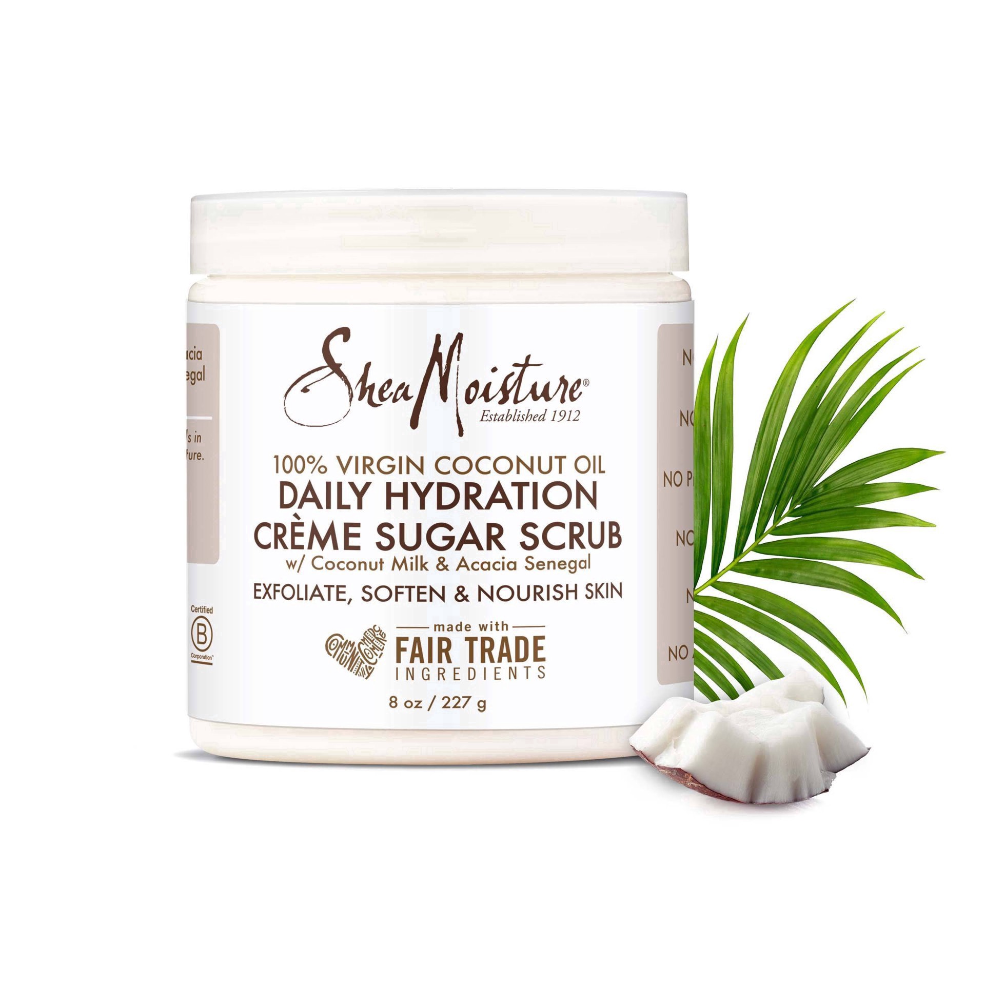 slide 19 of 20, SheaMoisture Daily Hydration Crème Sugar Scrub 100% Virgin Coconut Oil, 8 oz, 8 oz