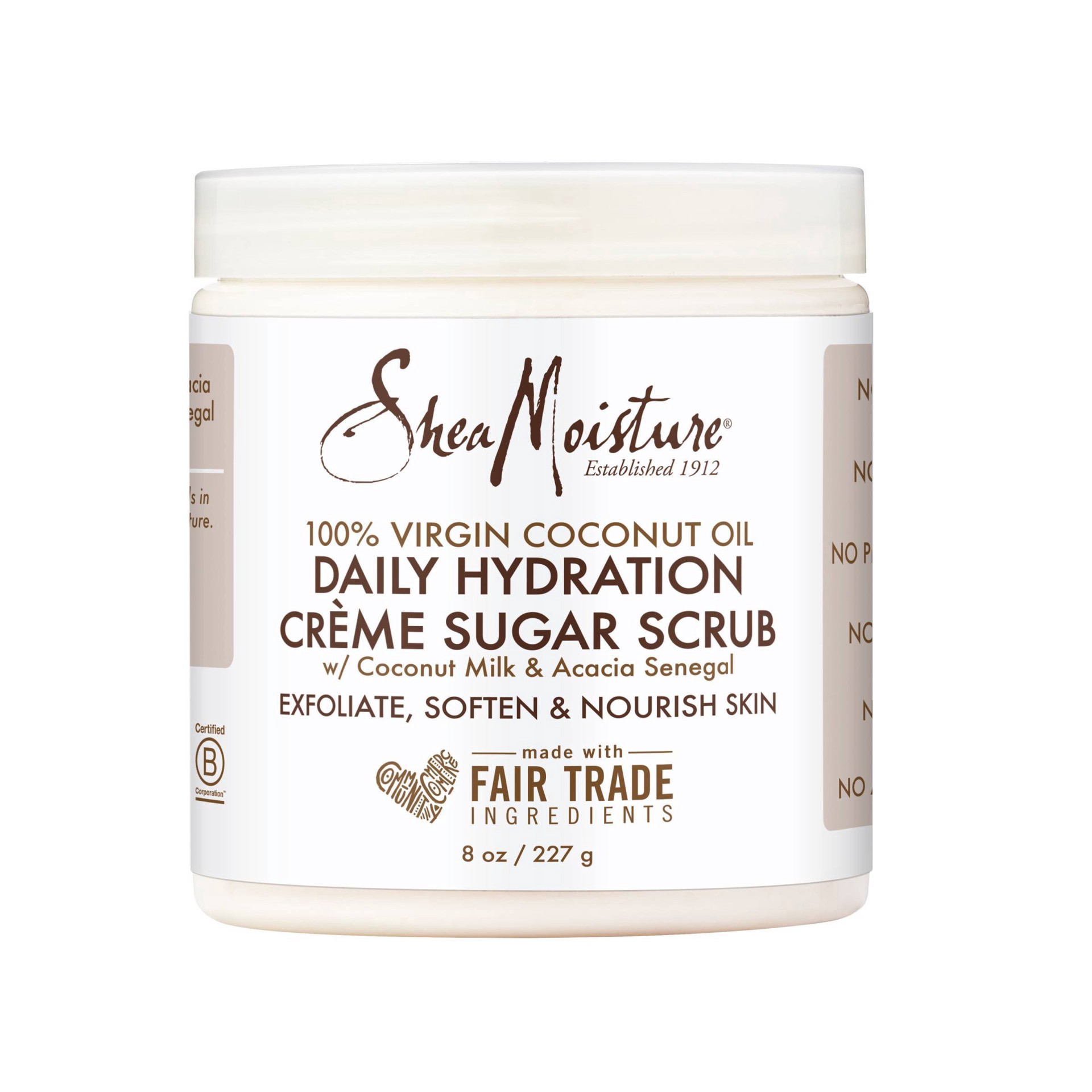 slide 3 of 20, SheaMoisture Daily Hydration Crème Sugar Scrub 100% Virgin Coconut Oil, 8 oz, 8 oz