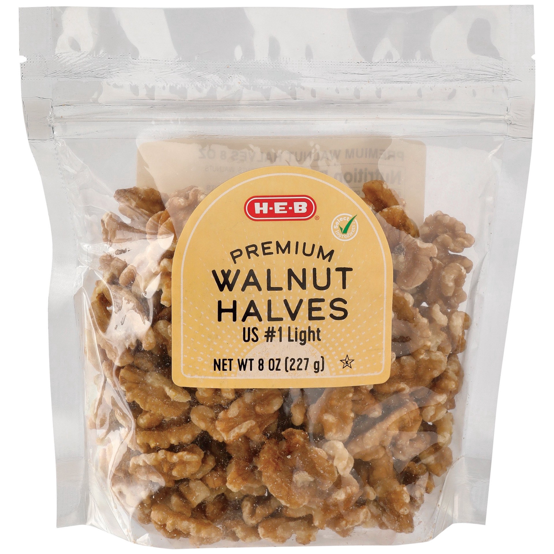 slide 1 of 1, H-E-B Premium Walnut Halves, 8 oz