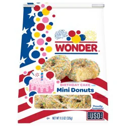 Wonder Birthday Cake Flavored Mini Donuts, 11.5 oz Bag