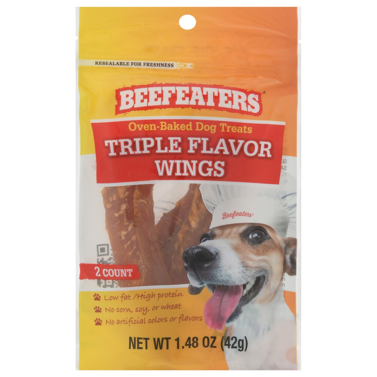 slide 1 of 2, Beefeaters Oven-Baked Triple Flavor Wings Dog Treats 2 ea, 2 ct