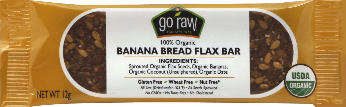 slide 2 of 6, Freeland Foods Go Raw Banana Bread Flax Bar, 0.4 oz