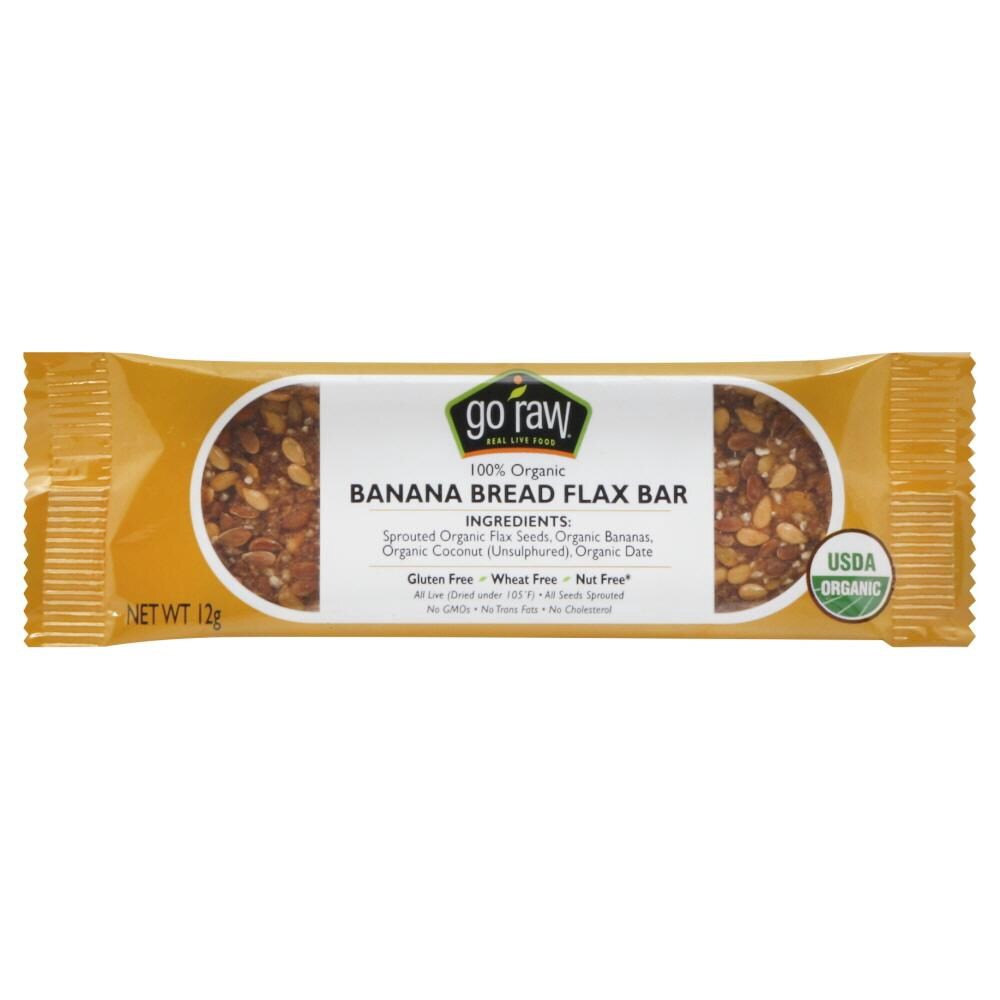 slide 1 of 6, Freeland Foods Go Raw Banana Bread Flax Bar, 0.4 oz