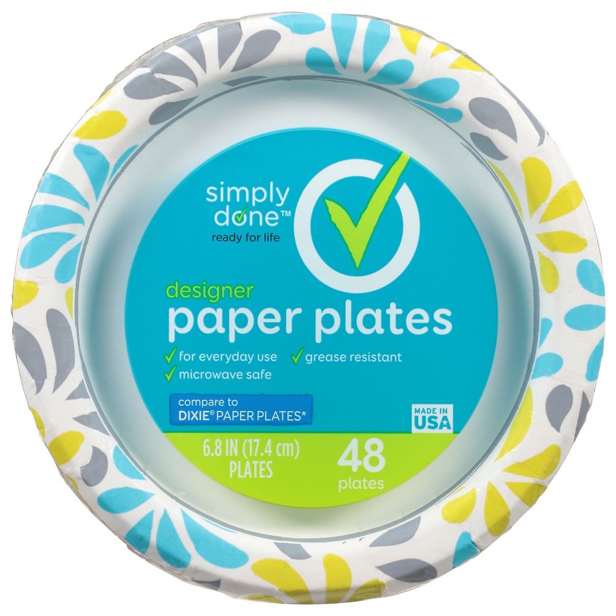 slide 4 of 14, Simply Done 6.8 Inch Designer Paper Plates 48 ea, 48 ct