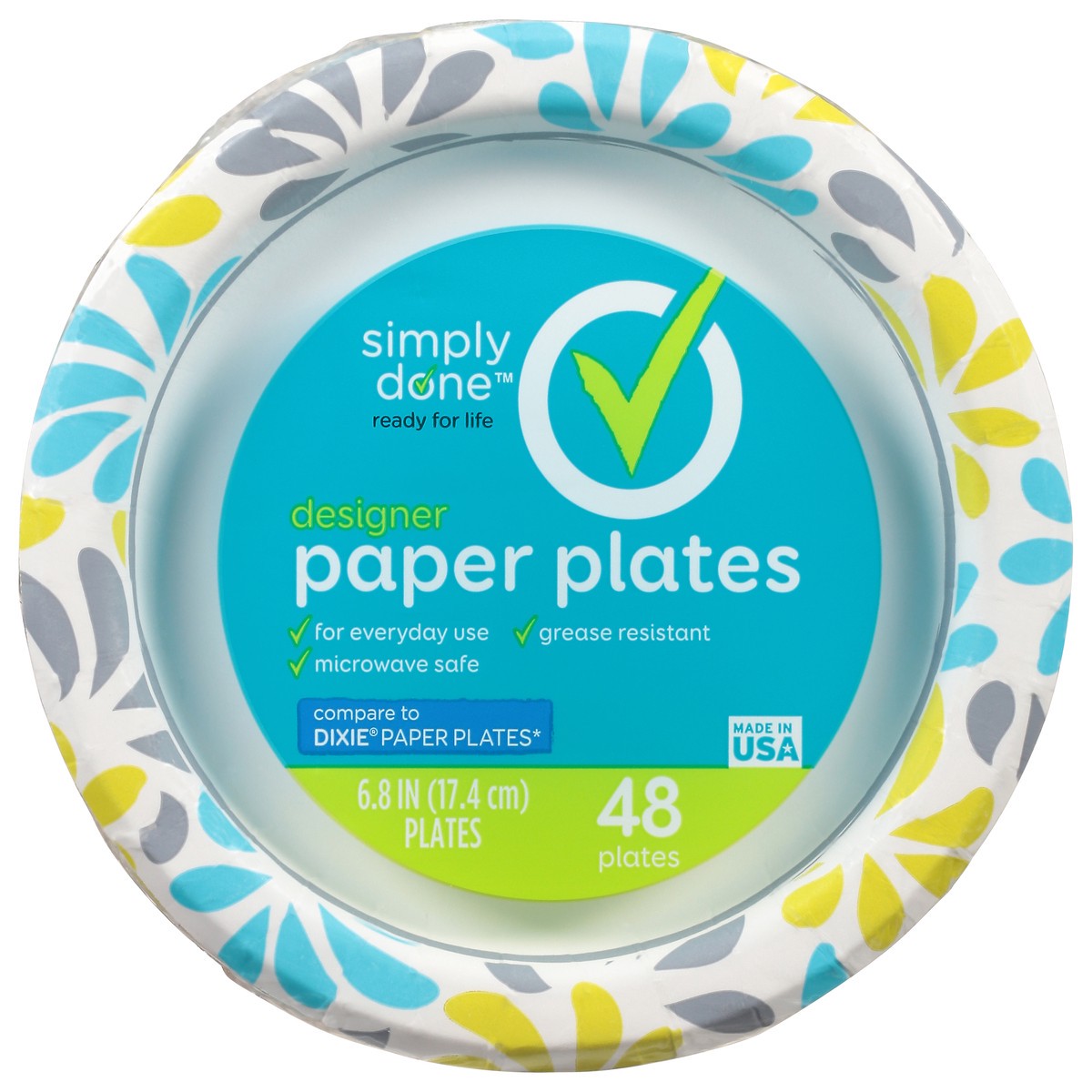 slide 5 of 14, Simply Done 6.8 Inch Designer Paper Plates 48 ea, 48 ct