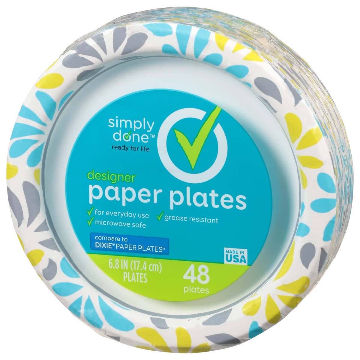 slide 8 of 14, Simply Done 6.8 Inch Designer Paper Plates 48 ea, 48 ct