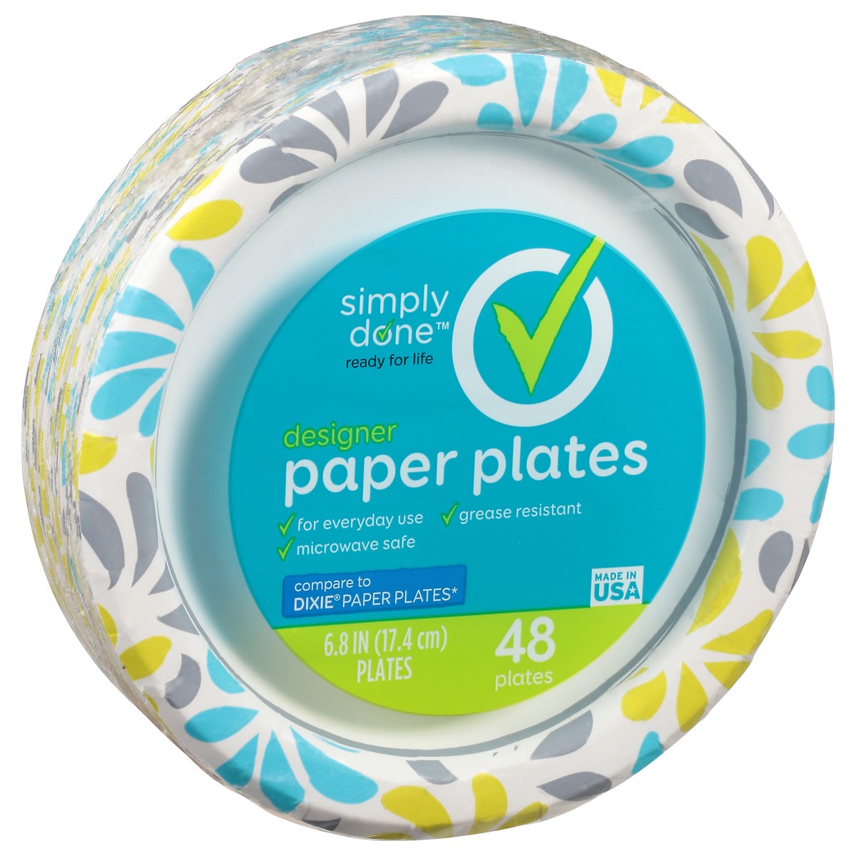 slide 7 of 14, Simply Done 6.8 Inch Designer Paper Plates 48 ea, 48 ct