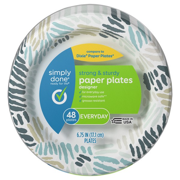 slide 1 of 14, Simply Done Everyday Designer Paper Plates 48 ea, 48 ct
