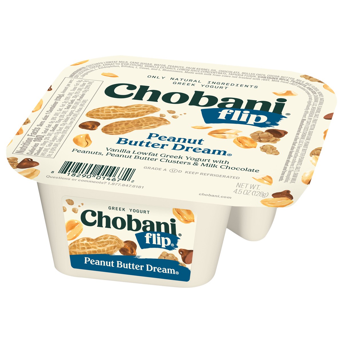slide 3 of 9, Chobani Flip Low-Fat Chocolate Peanut Butter Dream Greek Yogurt 4.5oz, 4.5 oz