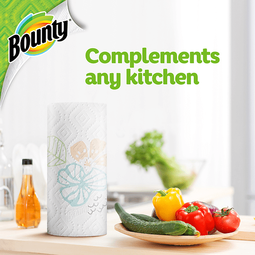 slide 6 of 9, Bounty Printed Paper Towels, 74.8 sq ft