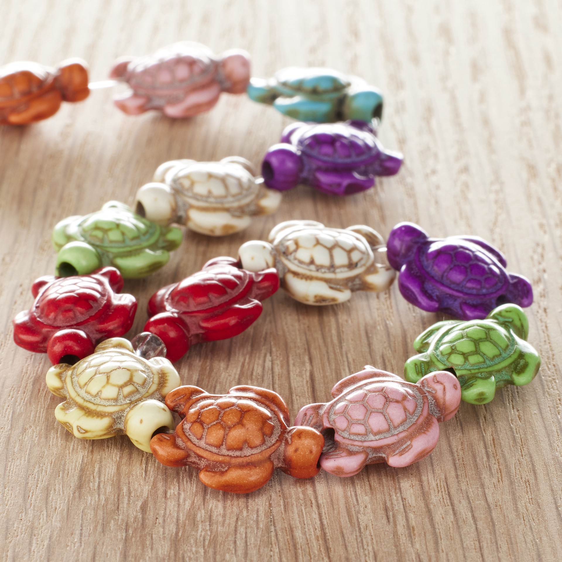 slide 3 of 3, Multicolor Howlite Turtle Beads, 18mm By Bead Landing, 18mm