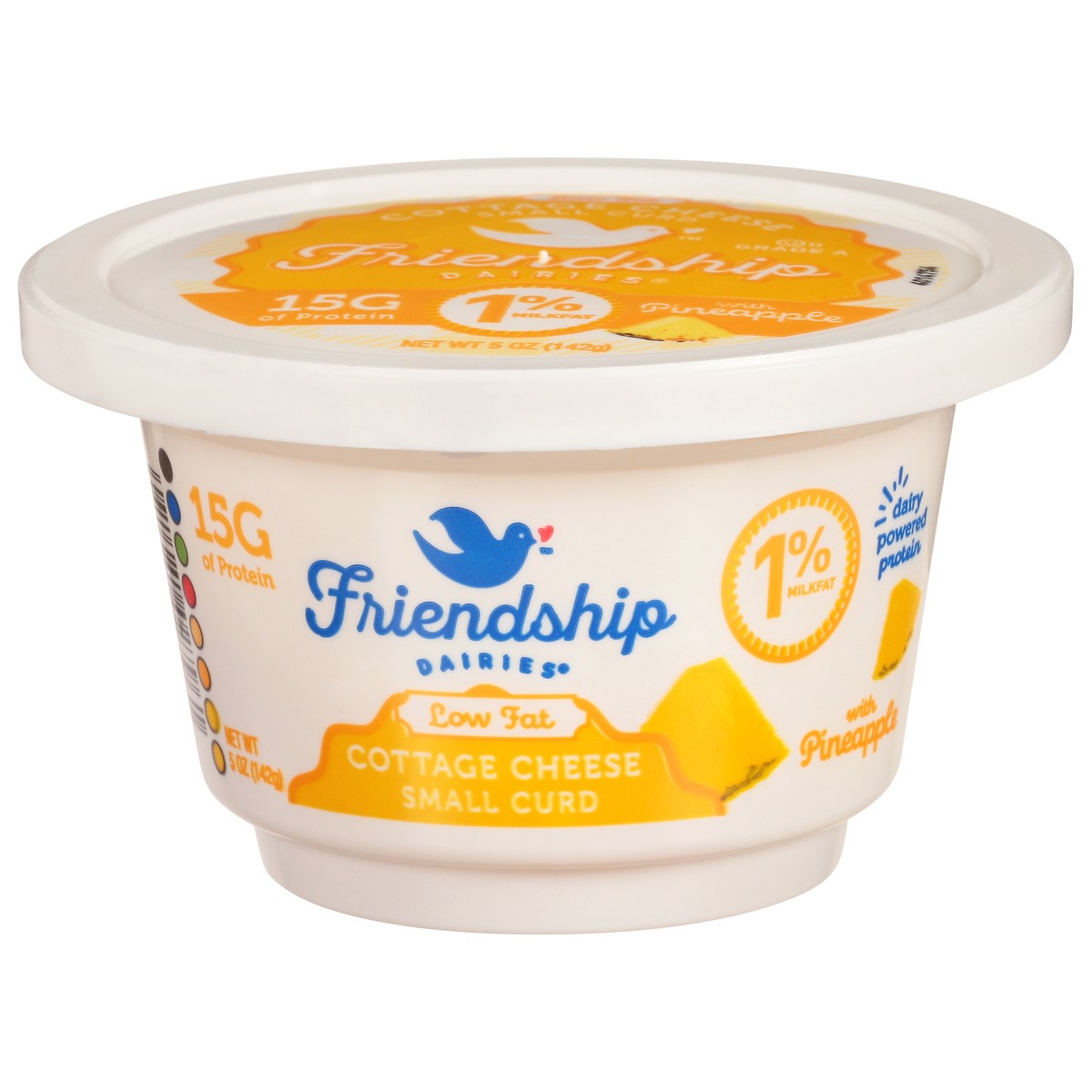 slide 3 of 9, Friendship Dairies Low Fat 1% Milkfat Small Curd with Pineapple Cottage Cheese 5 oz Cup, 5 oz