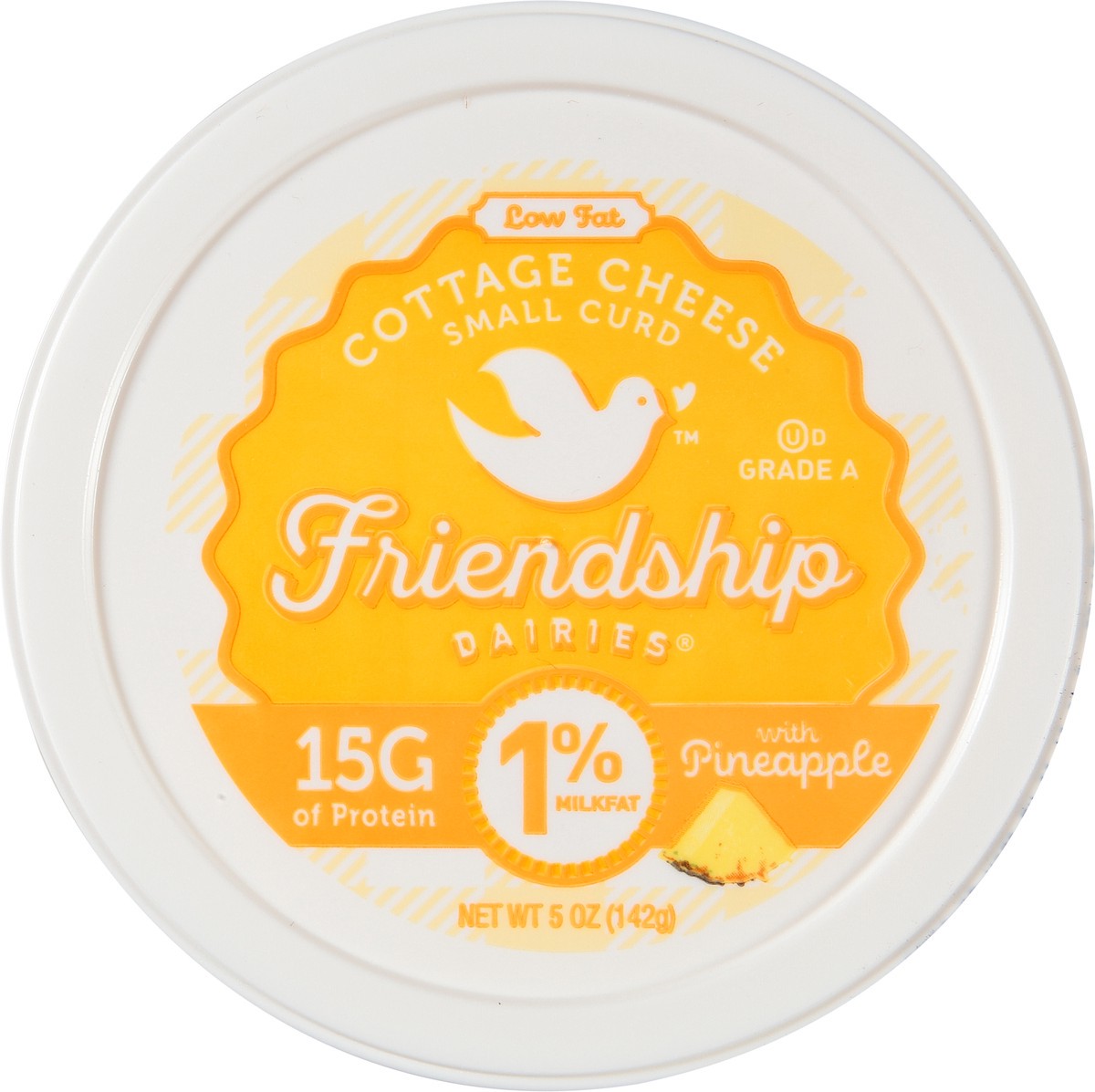 slide 9 of 9, Friendship Dairies Low Fat 1% Milkfat Small Curd with Pineapple Cottage Cheese 5 oz Cup, 5 oz