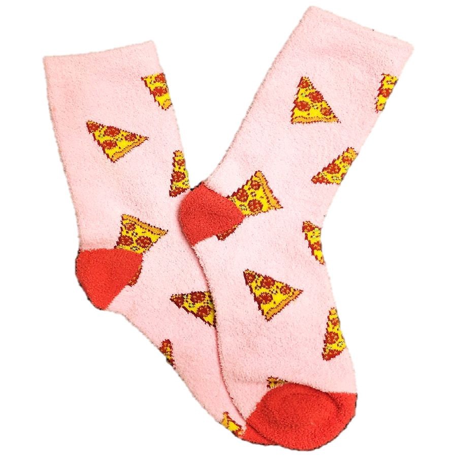 slide 1 of 1, Modern Expressions Cozy Pizza Printed Socks Pink, 4 ct; 10 1pair