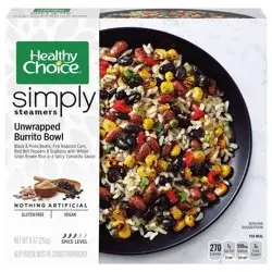 Healthy Choice Simply Steamers Unwrapped Burrito Bowl Frozen Meal, 9 oz.