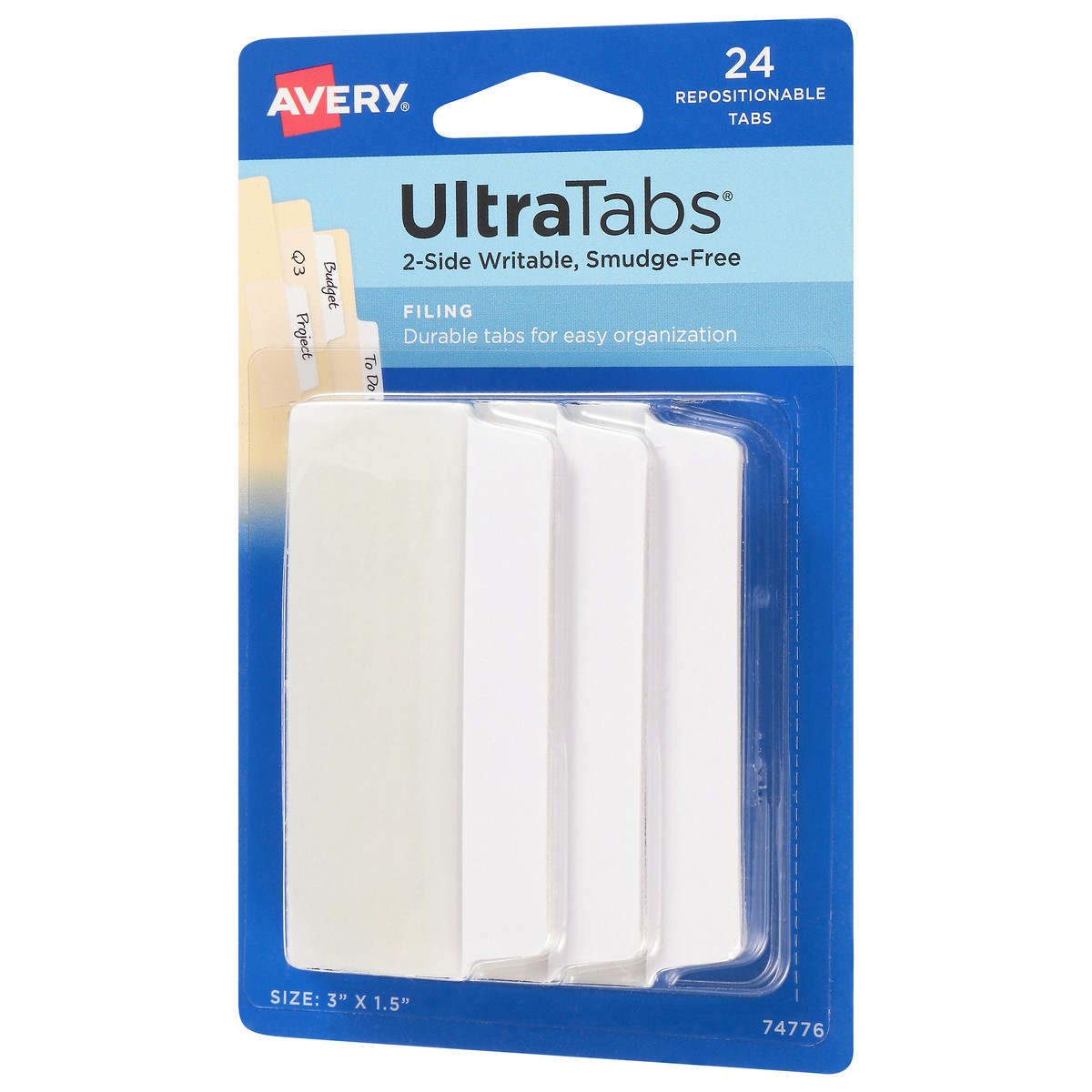 slide 4 of 11, Avery UltraTabs Smudge-Free 2-Side Writable Repositionable Tabs 24 ea, 24 ct