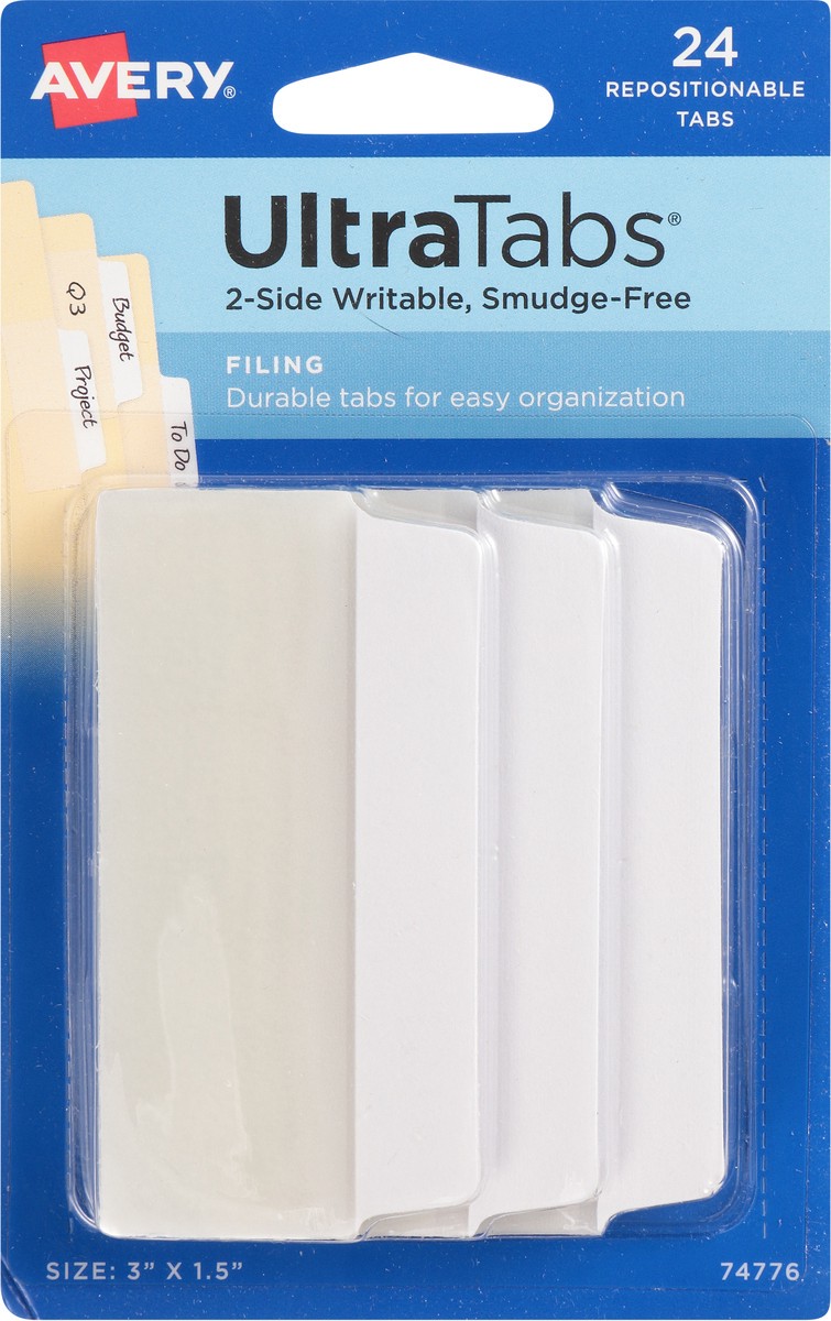 slide 11 of 11, Avery UltraTabs Smudge-Free 2-Side Writable Repositionable Tabs 24 ea, 24 ct