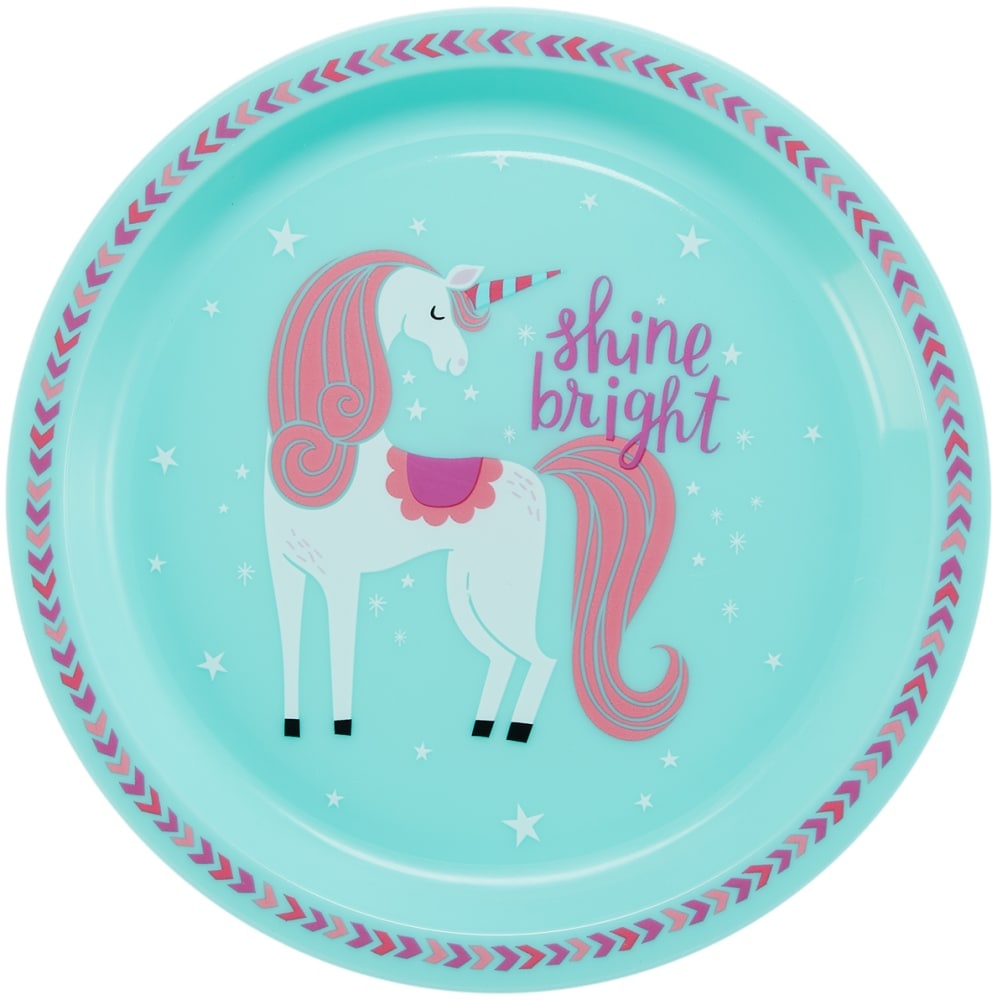 slide 1 of 1, TarHong Unicorn Rimmed Plate - Turquoise, 8 in