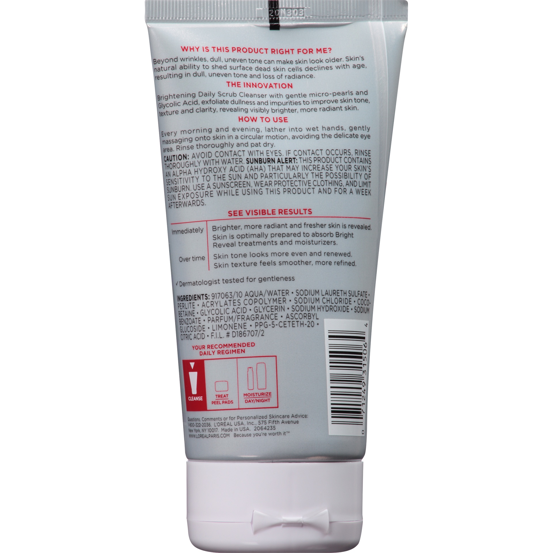 slide 5 of 6, L'Oréal Revitalift Bright Reveal Brightening Daily Scrub Cleanser, 5 fl oz