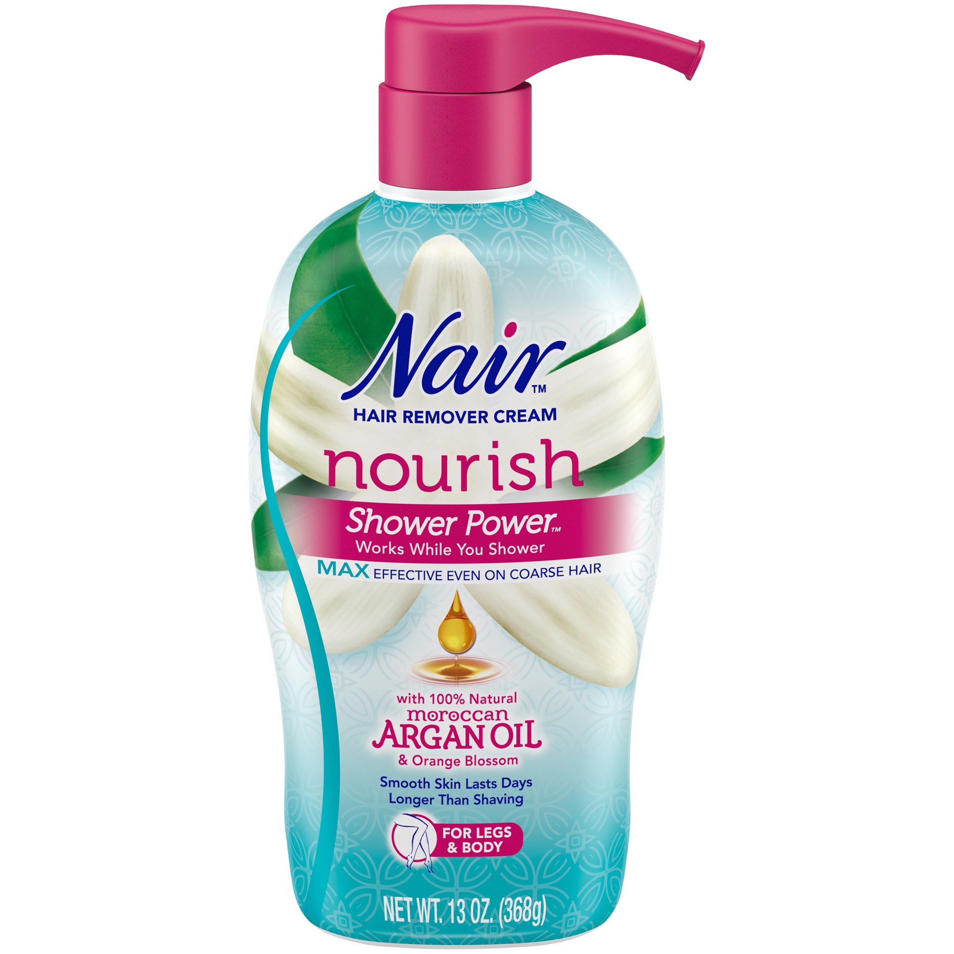 slide 1 of 9, Nair Hair Remover Cream Nourish Shower Power Moroccan Argan Oil, 13 oz., 13 oz