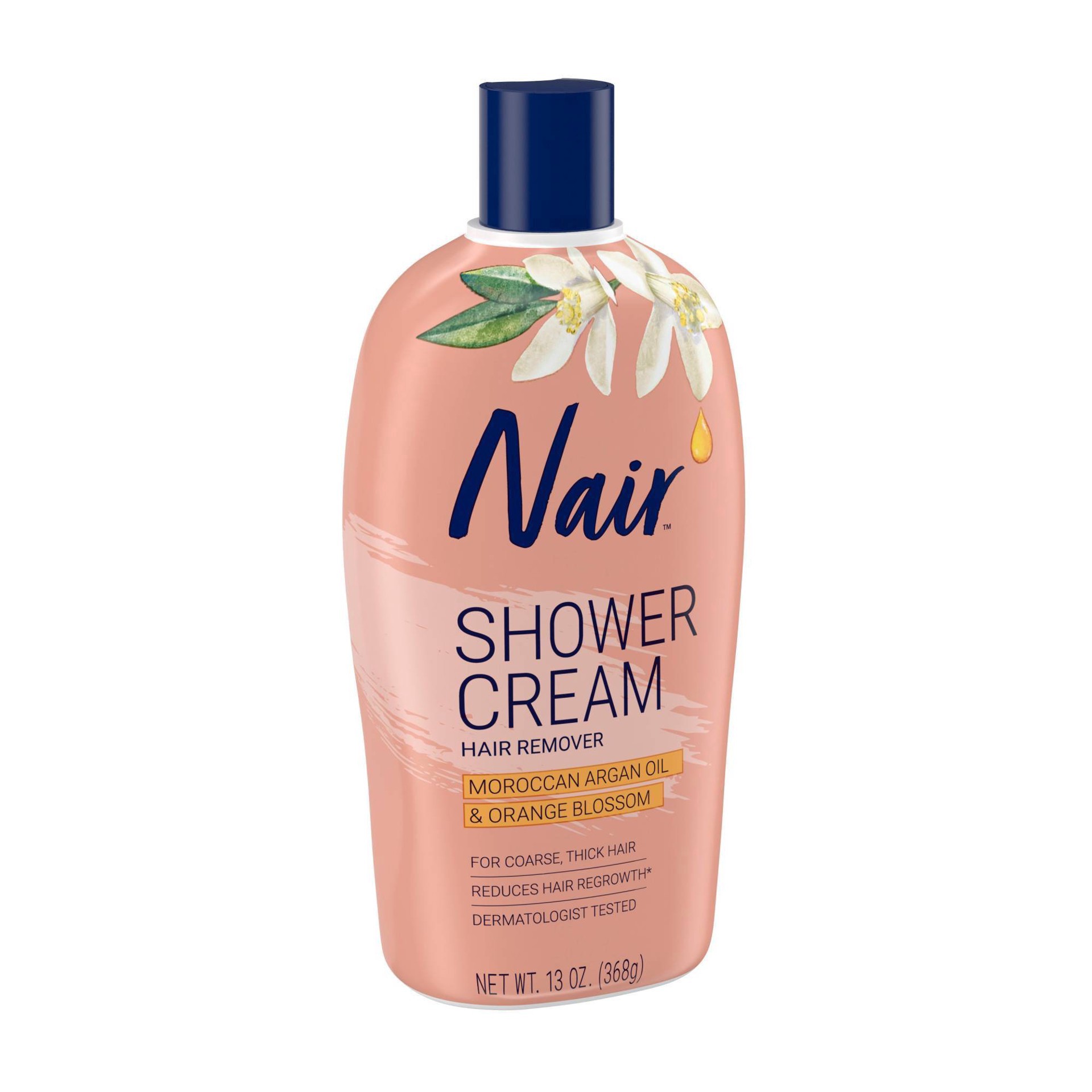 slide 7 of 9, Nair Hair Remover Cream Nourish Shower Power Moroccan Argan Oil, 13 oz., 13 oz