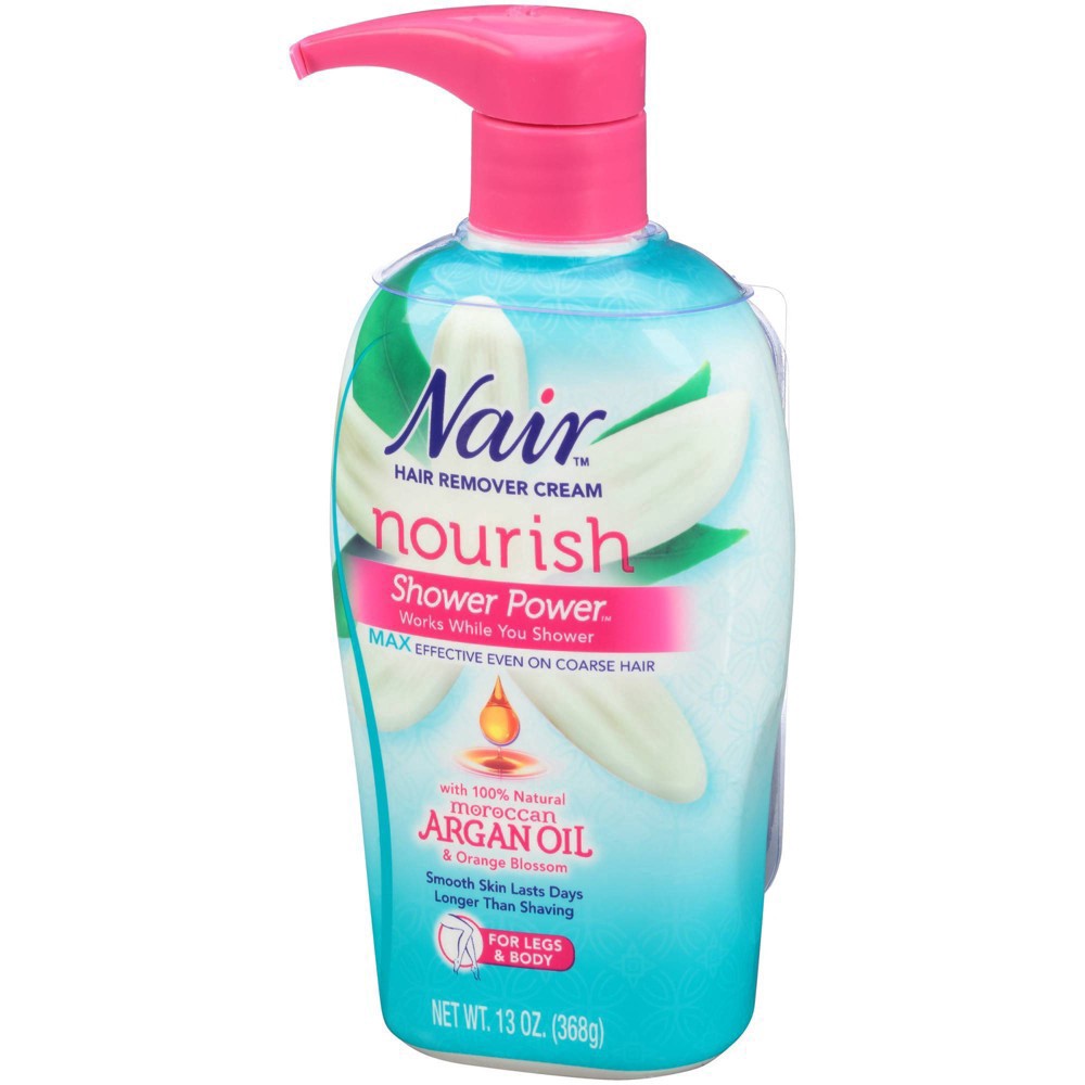 slide 4 of 9, Nair Hair Remover Cream Nourish Shower Power Moroccan Argan Oil, 13 oz., 13 oz