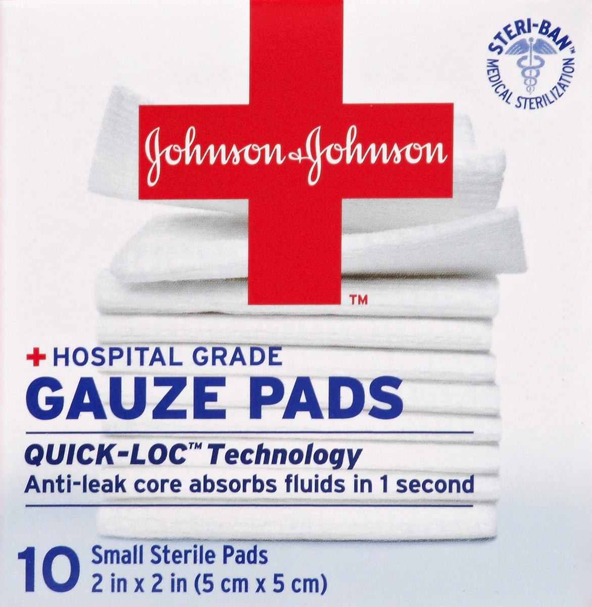 slide 1 of 5, Johnson & Johnson Gauze Pads 10 ea, 10 ct