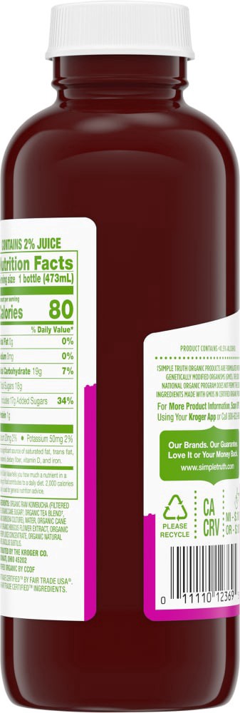slide 2 of 8, Simple Truth Organic Raspberry Hibiscus Kombucha- 16 fl oz, 16 fl oz