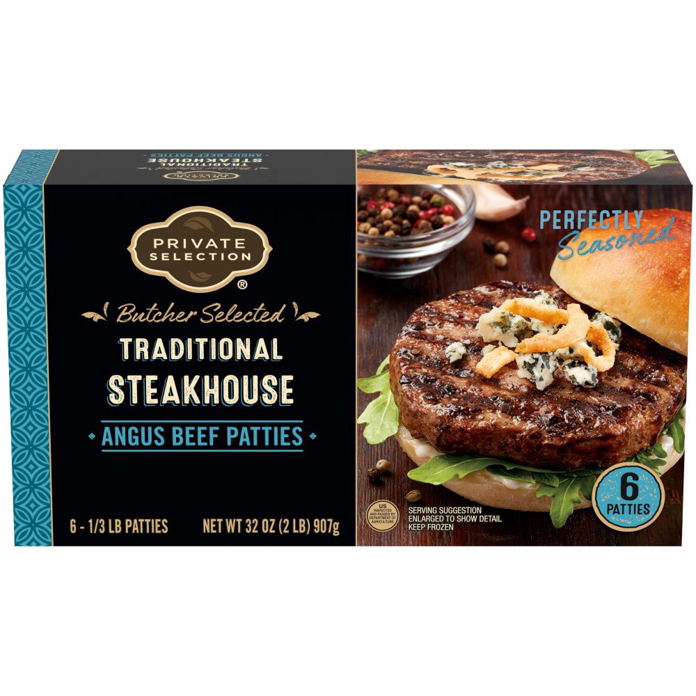 slide 2 of 3, Private Selection Steakhouse Patties, 2 lb