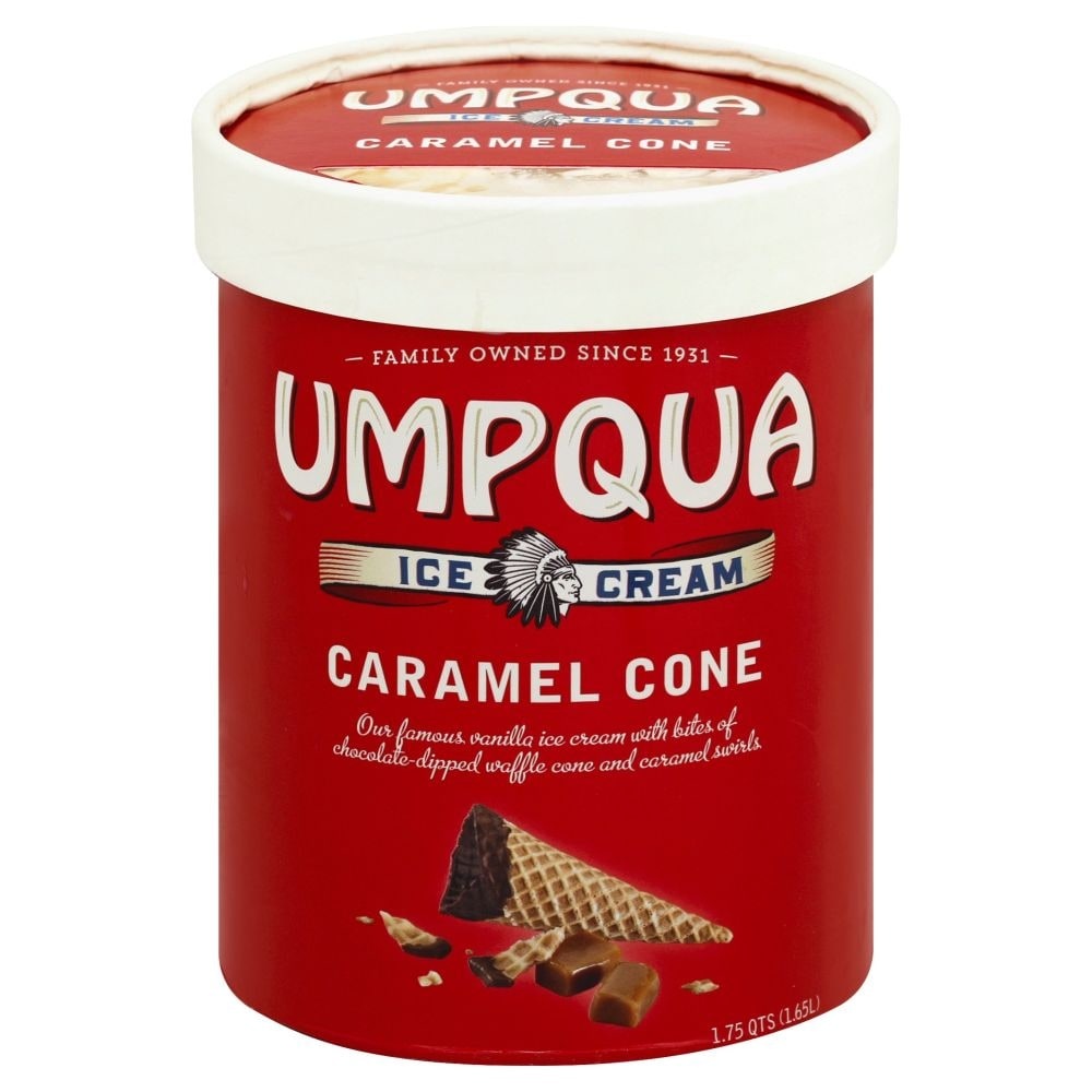 slide 1 of 1, Umpqua Caramel Cone Ice Cream, 