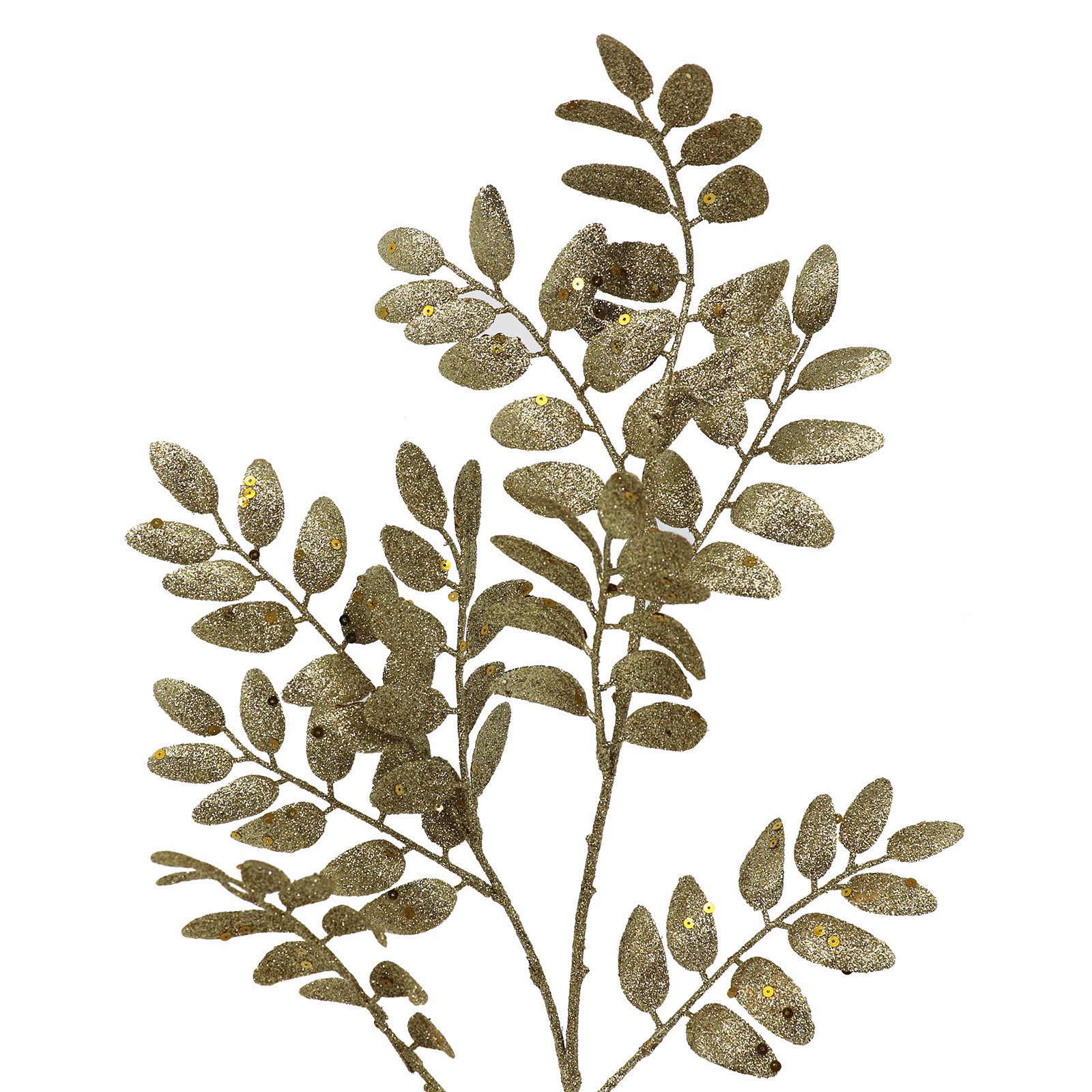 slide 2 of 2, 33" Champagne Glitter Leaves Stem By Ashland, 10 in x 8 in x 33 in