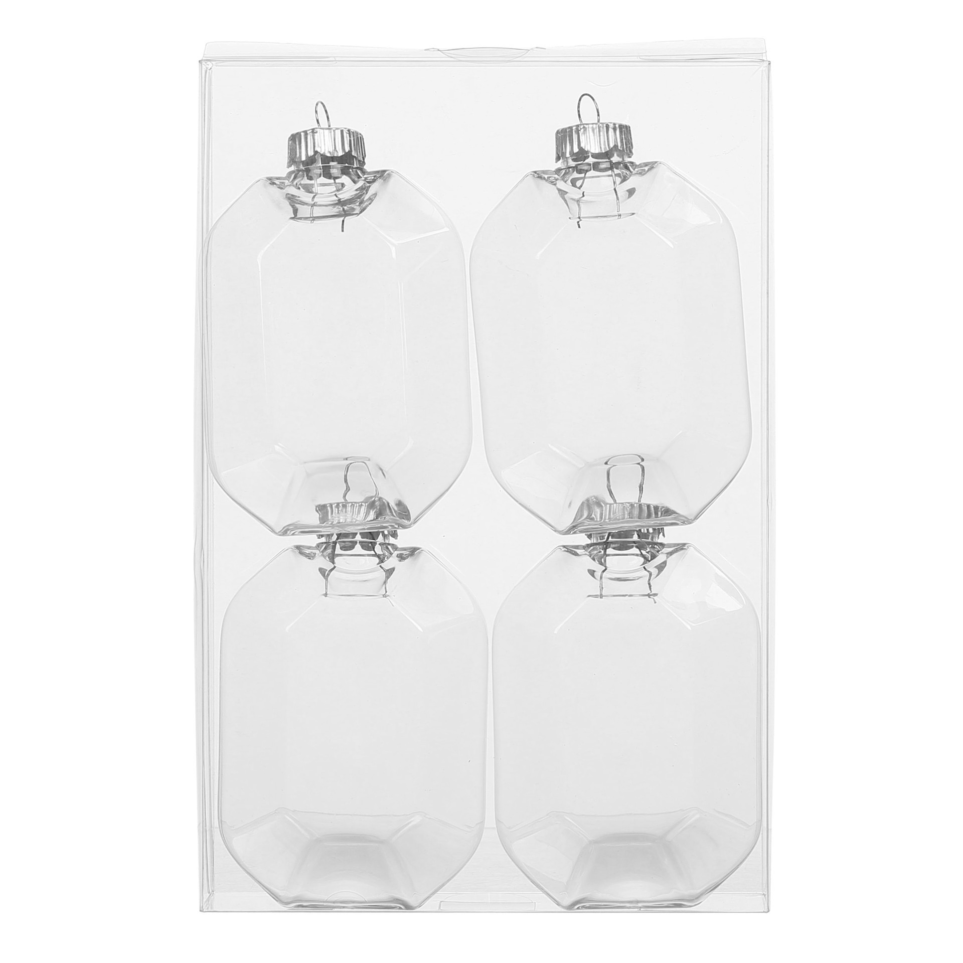 slide 3 of 4, 4 Pack 4.25" Clear Diy Plastic Gem Ornaments By Make Market, 4 ct