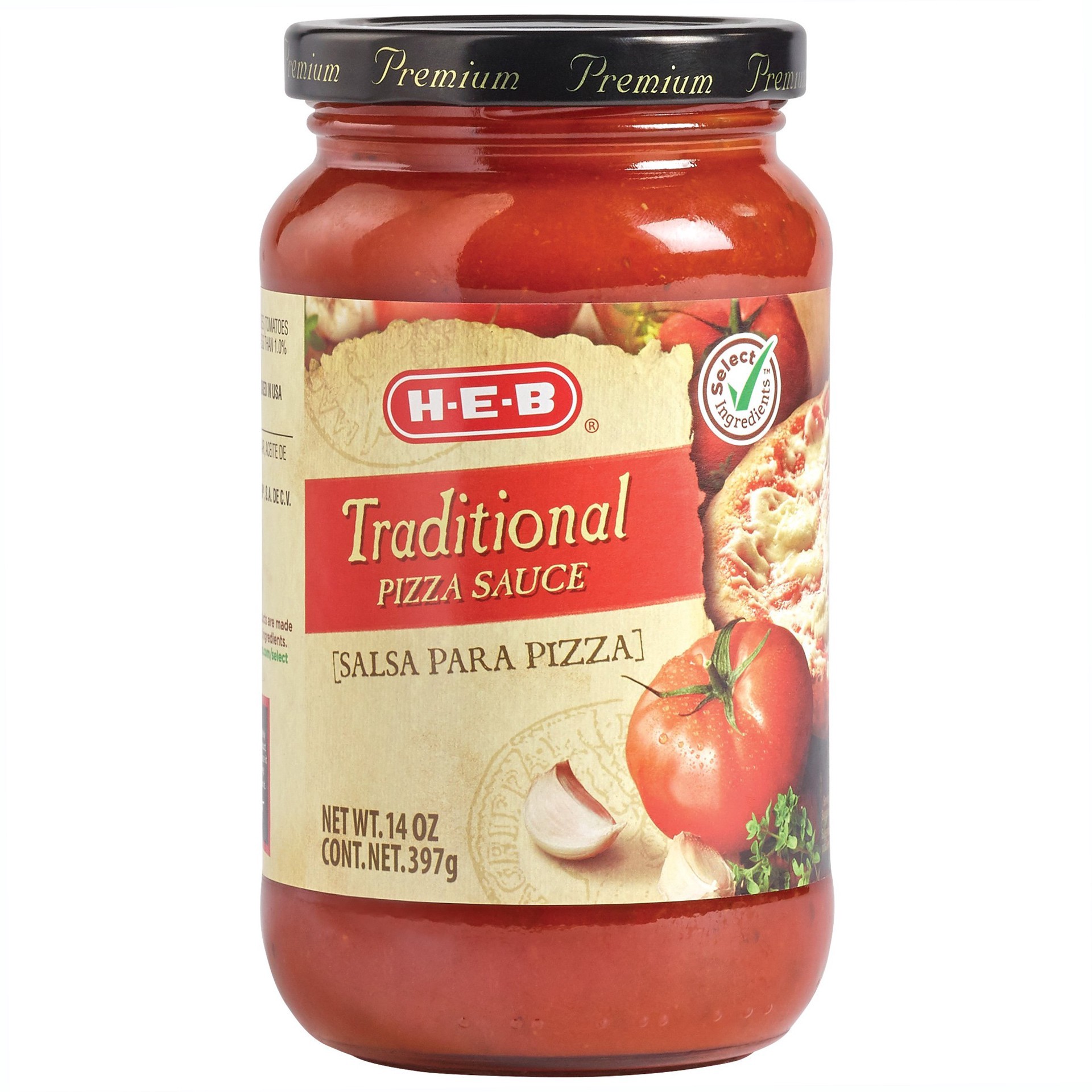 slide 1 of 1, H-E-B Traditional Pizza Sauce, 14 oz