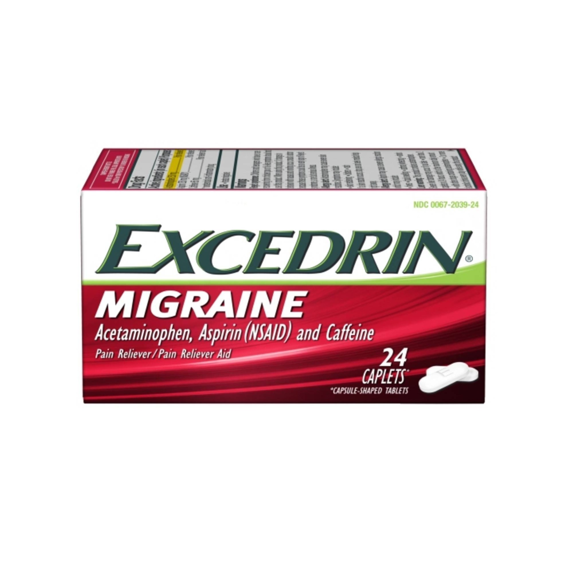 slide 1 of 6, Excedrin Migraine Pain Relief/Pain Relief Aid in Coated Caplets, 24 ct