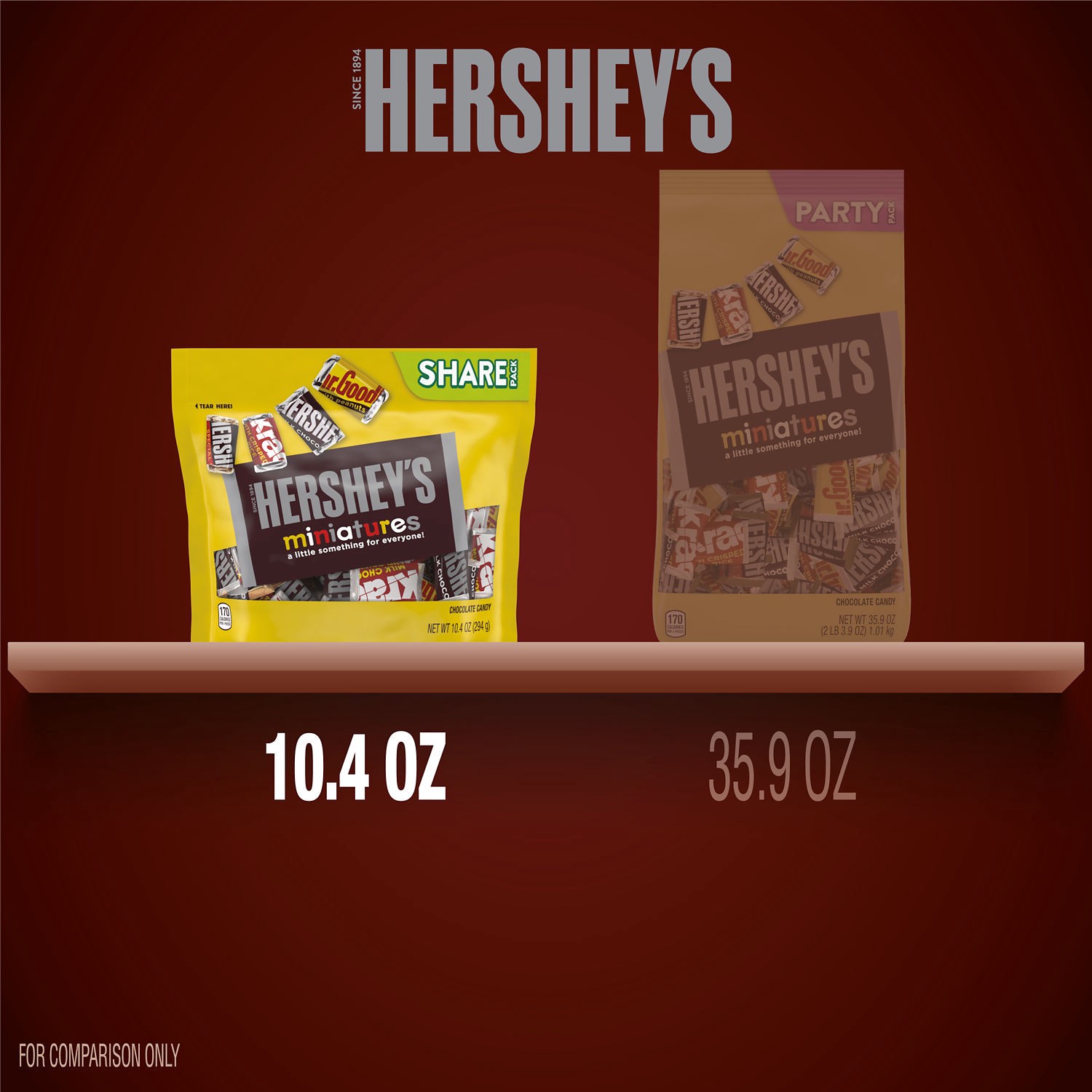 slide 3 of 8, Hershey's Miniatures Assorted Chocolate Candy Share Pack, 10.4 oz, 10.4 oz