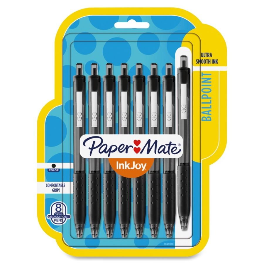 slide 2 of 4, Paper Mate 300RT InkJoy Ballpoint Pens, Medium Point, Black, 8 ct