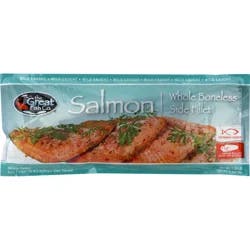 The Great Fish Co. Wild Caught Boneless Whole Side Salmon Fillet Frozen