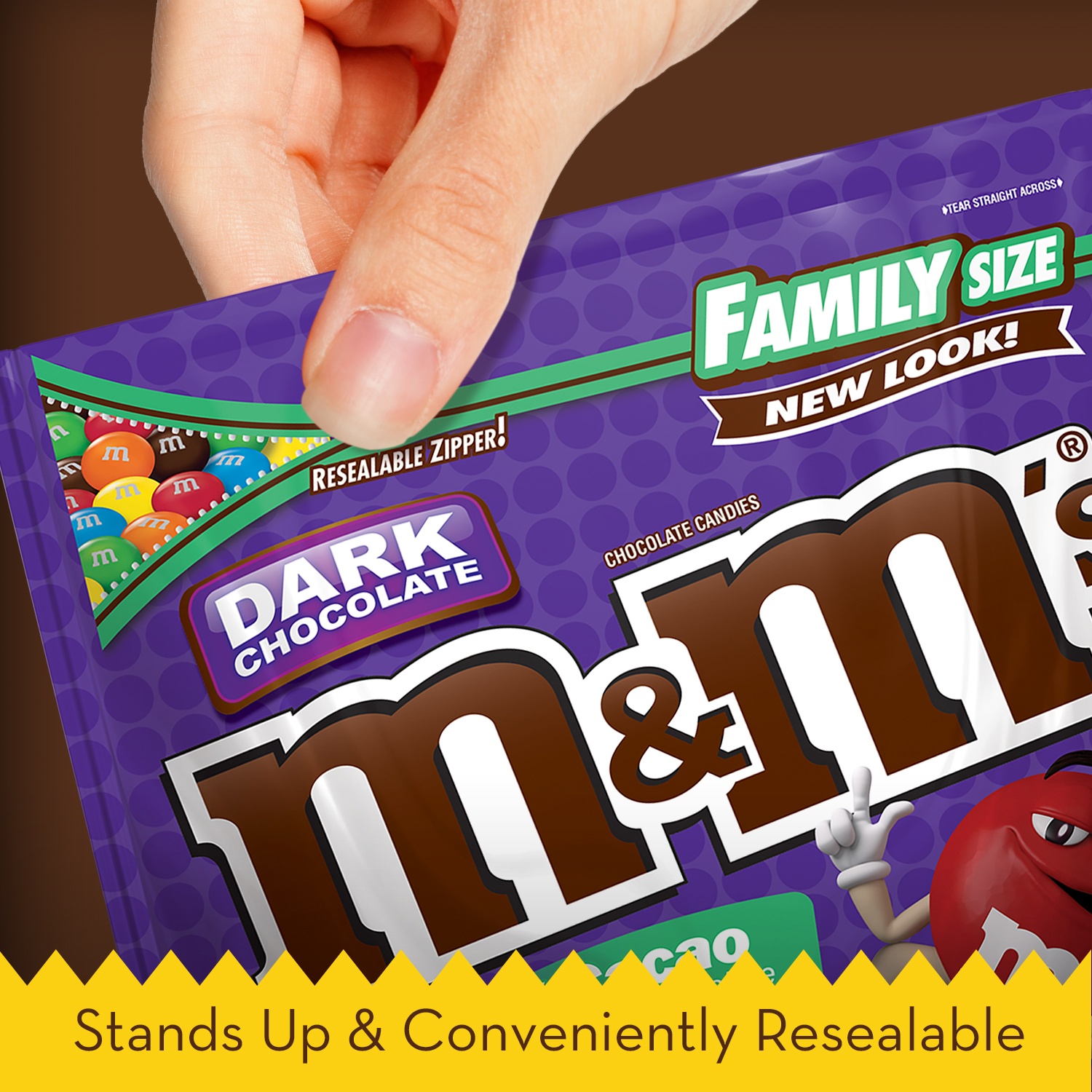 slide 4 of 7, M&M'S 50% Cacao Dark Chocolate Candy, Family Size, 19.2 oz