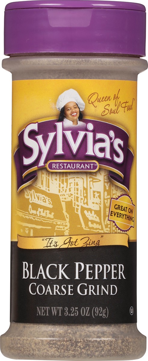 slide 8 of 11, Sylvia's Restaurant Coarse Grind Black Pepper 3.25 oz, 3.25 oz