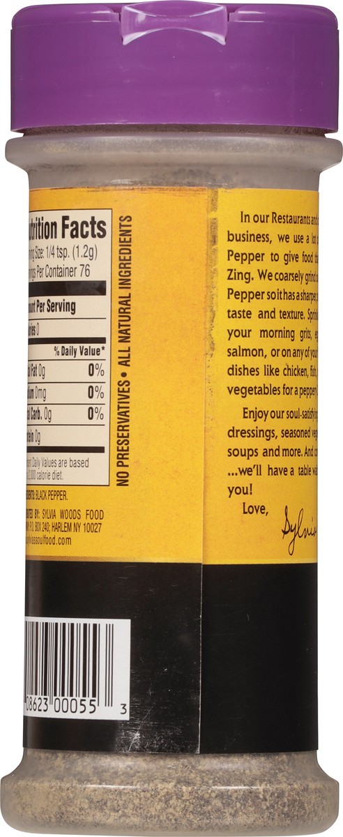 slide 6 of 11, Sylvia's Restaurant Coarse Grind Black Pepper 3.25 oz, 3.25 oz