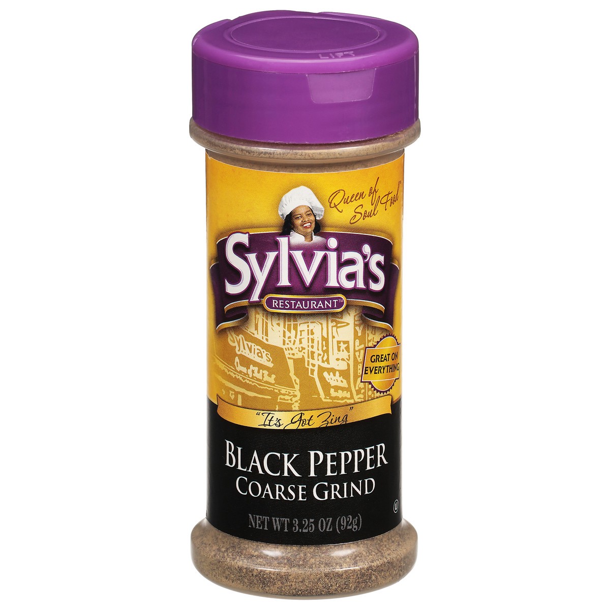 slide 1 of 11, Sylvia's Restaurant Coarse Grind Black Pepper 3.25 oz, 3.25 oz