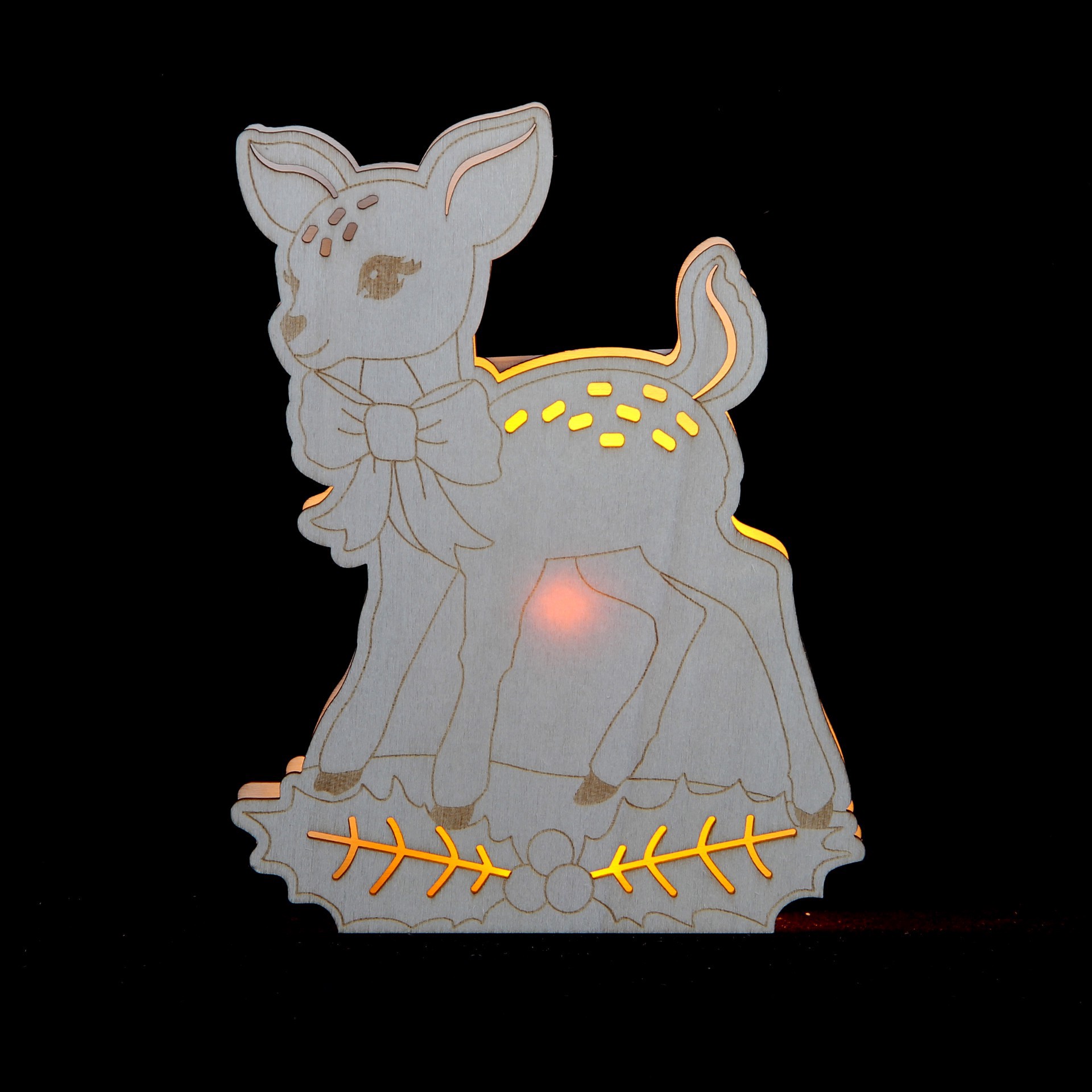 slide 2 of 3, 6.5" Diy Deer Led Wood Decor By Make Market, 6.5 in