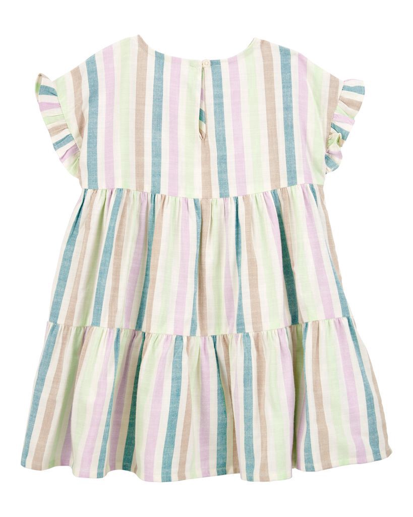 slide 2 of 3, Carter's Toddler Striped Tiered Linen Dress Multi 2T, 1 ct