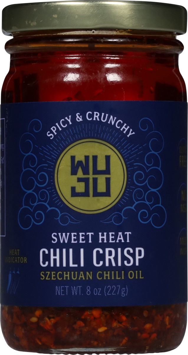 slide 4 of 14, WUJU Chili Crisp, Sweet Heat, Spicy & Crunchy, 8 oz