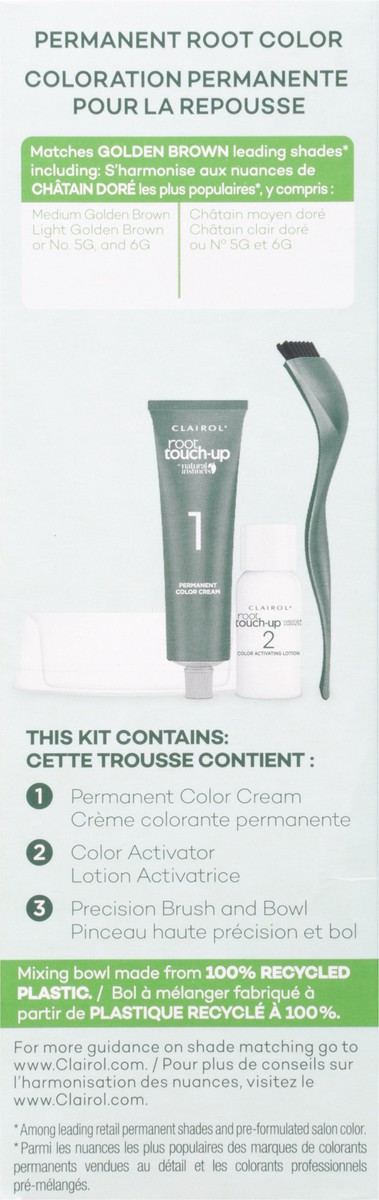 slide 7 of 9, Clairol Root Touch-Up by Natural Instincts Ammonia-Free Permanent Hair Color 5G Matches Golden Brown Shades, 1 ct