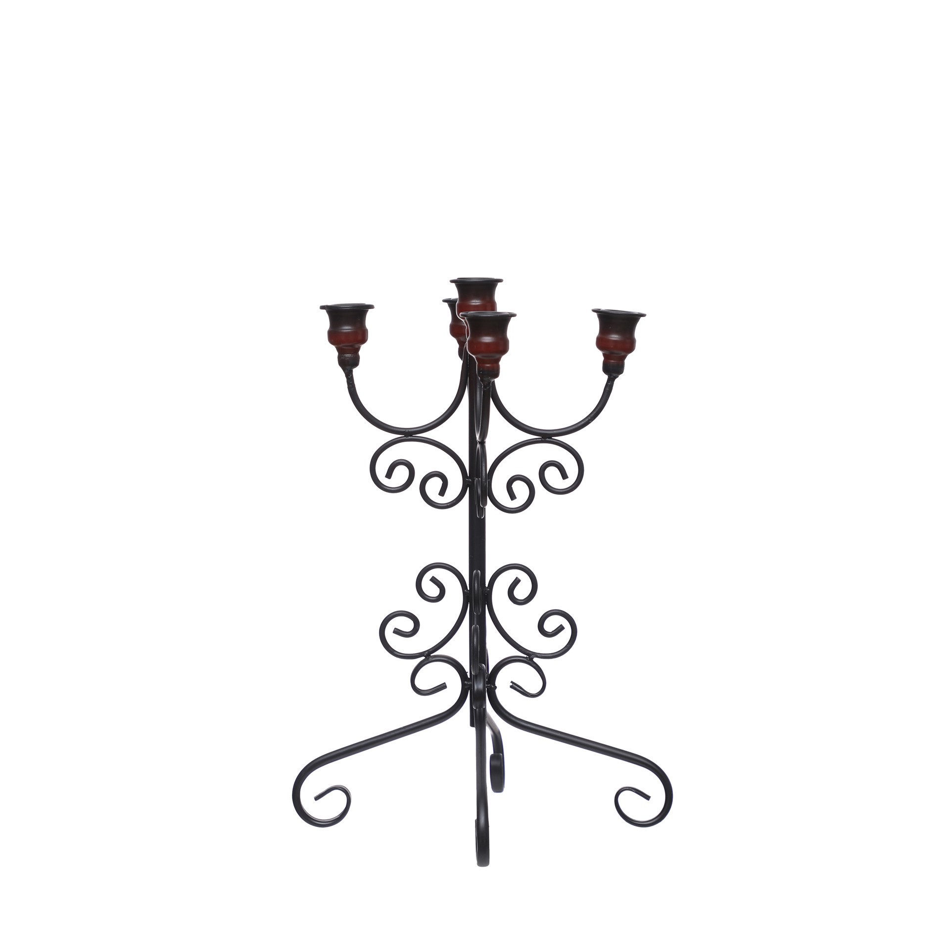 slide 3 of 3, 16.25" Black Scrollwork Metal Tabletop Candelabra By Ashland, 16.25 in